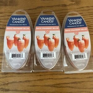Yankee Candle Wax Melts WHITE STRAWBERRY BELLINI 6 Count Package - Lot of 3